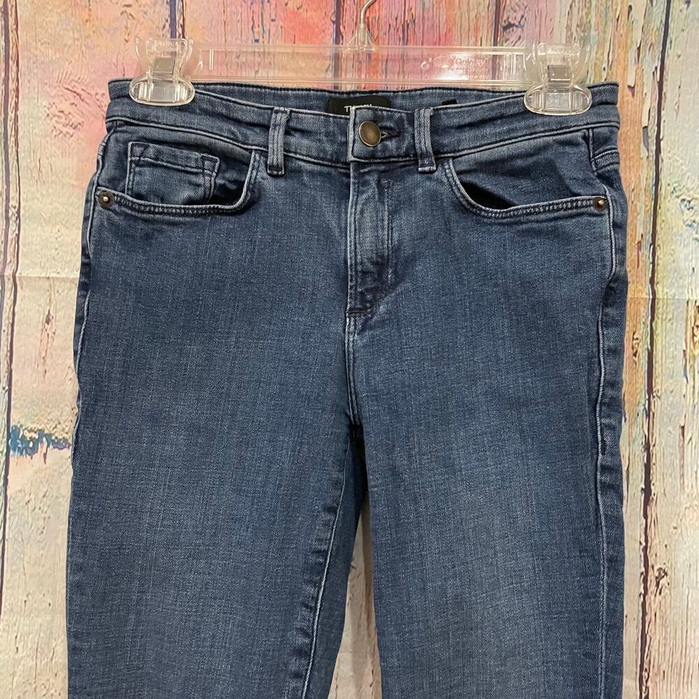 Theory Jeans Womens 25 Blue Denim Dracie Smyth Skinny Pants Casusal - Picture 5 of 7